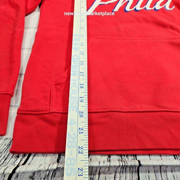 PHILADELPHIA 76ERS Hoodie kids medium Red Jordan Sweatshirt Sweater warm long - Picture 8 of 10
